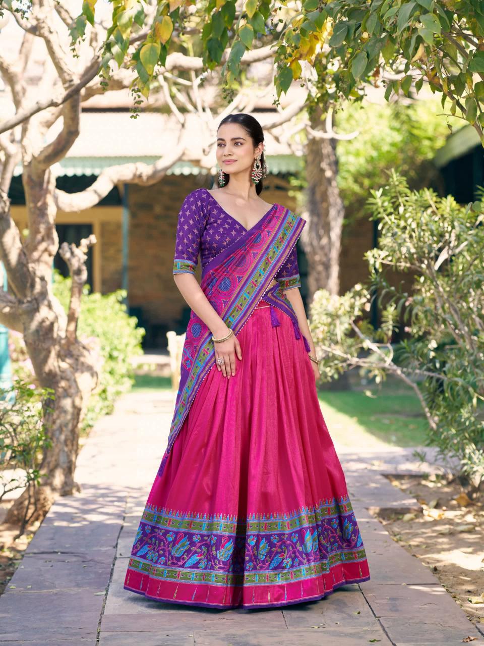purple Bulk lehenga choli market in Patan